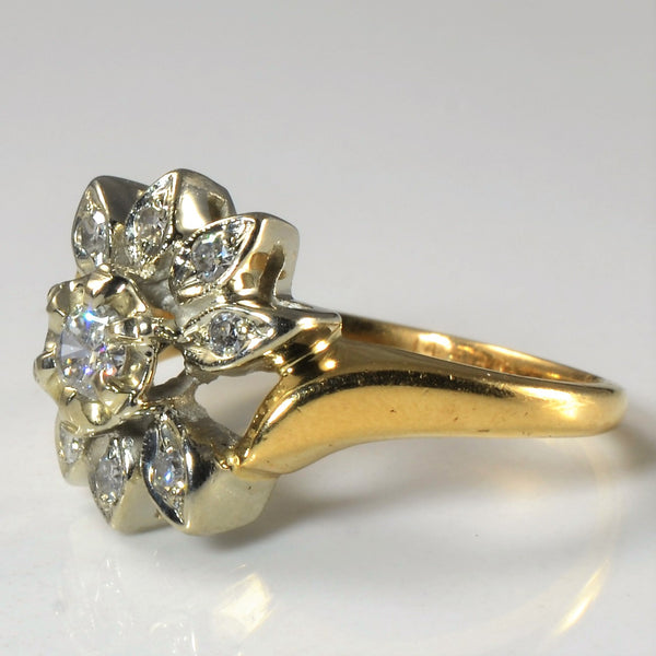 Diamond Flower Ring | 0.36ctw | SZ 6.75 |