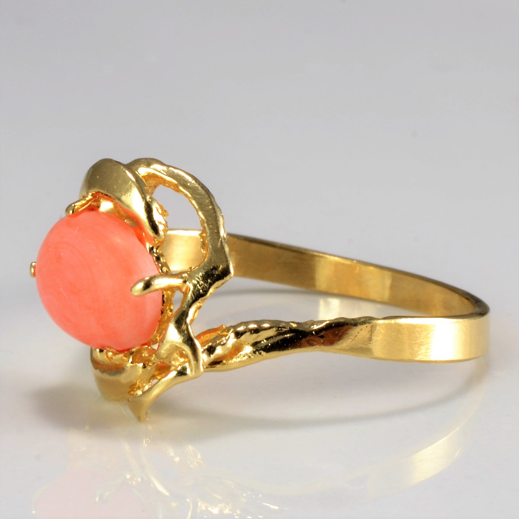 Solitaire Coral Ring | SZ 7.75 |