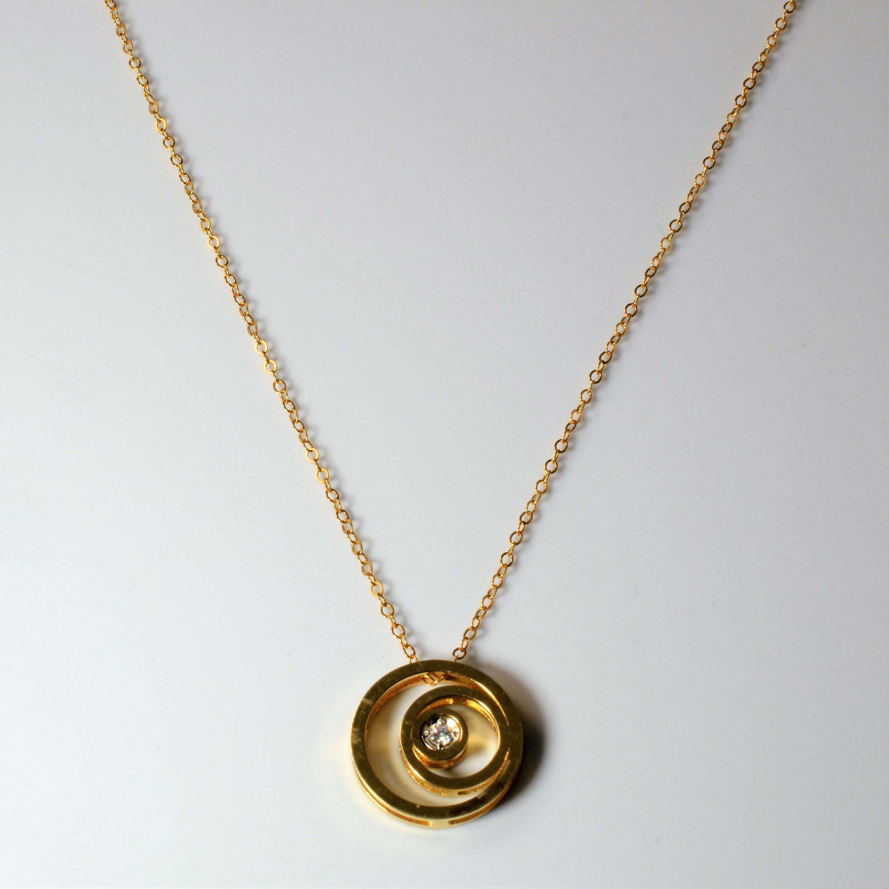 Swirling Circle Diamond Necklace | 0.05ct | 16" |