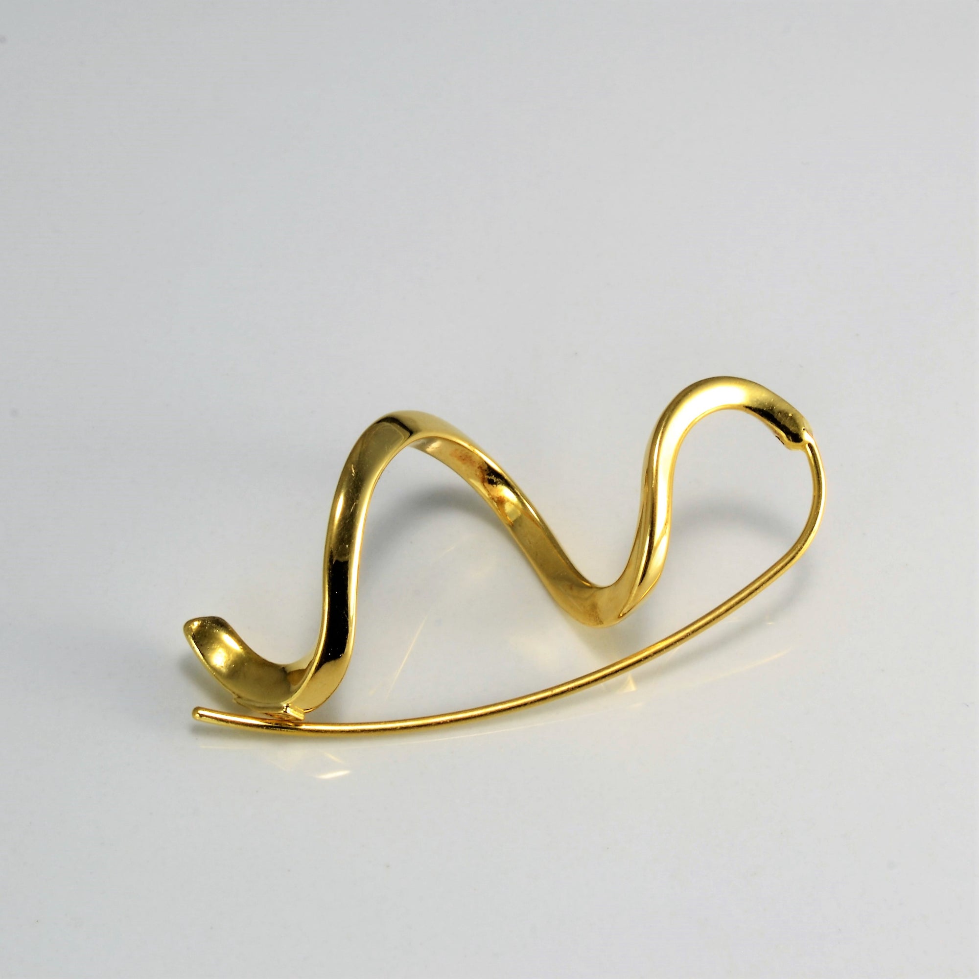 Swirl Hanging Gold Earrings