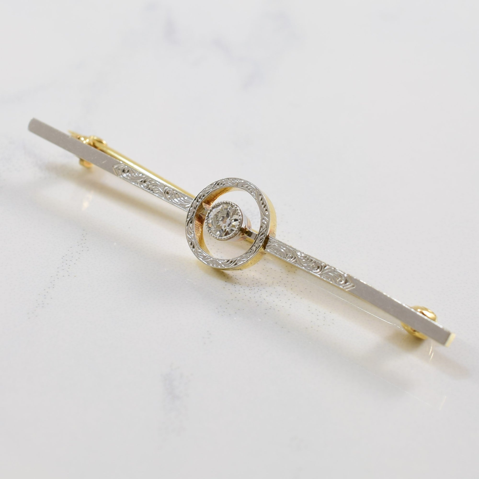 Art Deco Milgrain Diamond Brooch | 0.10ct |