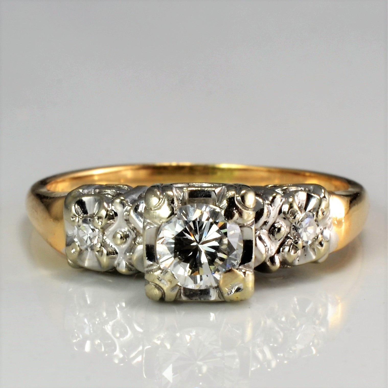 Retro Diamond Ladies Engagement Ring | 0.38 ctw, SZ 6.5 |