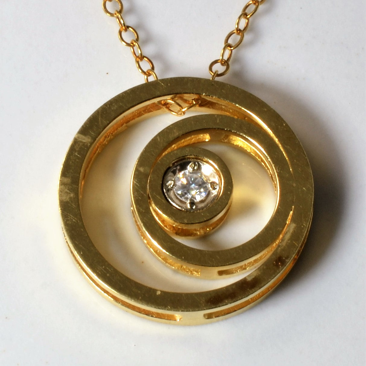 Swirling Circle Diamond Necklace | 0.05ct | 16" |