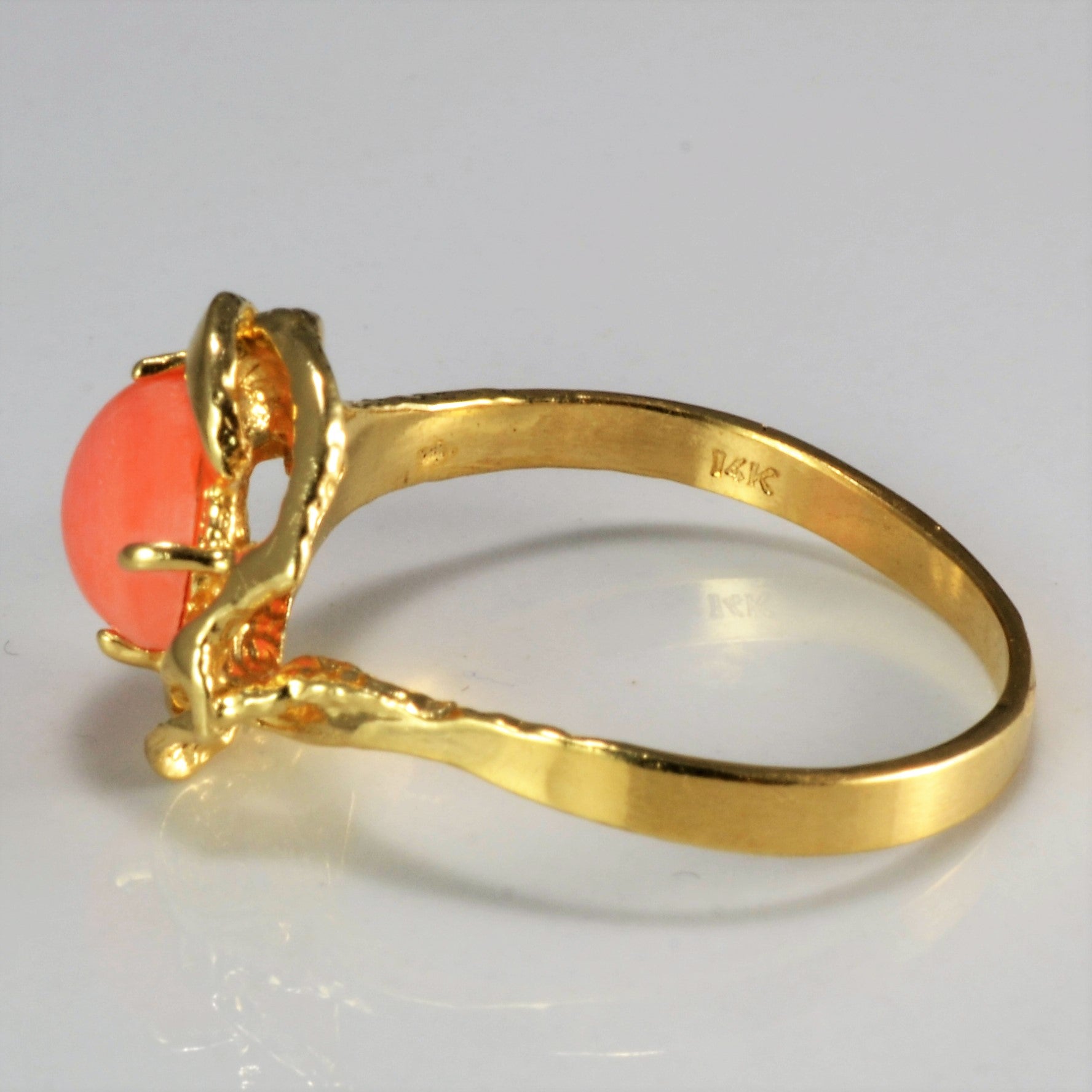 Solitaire Coral Ring | SZ 7.75 |