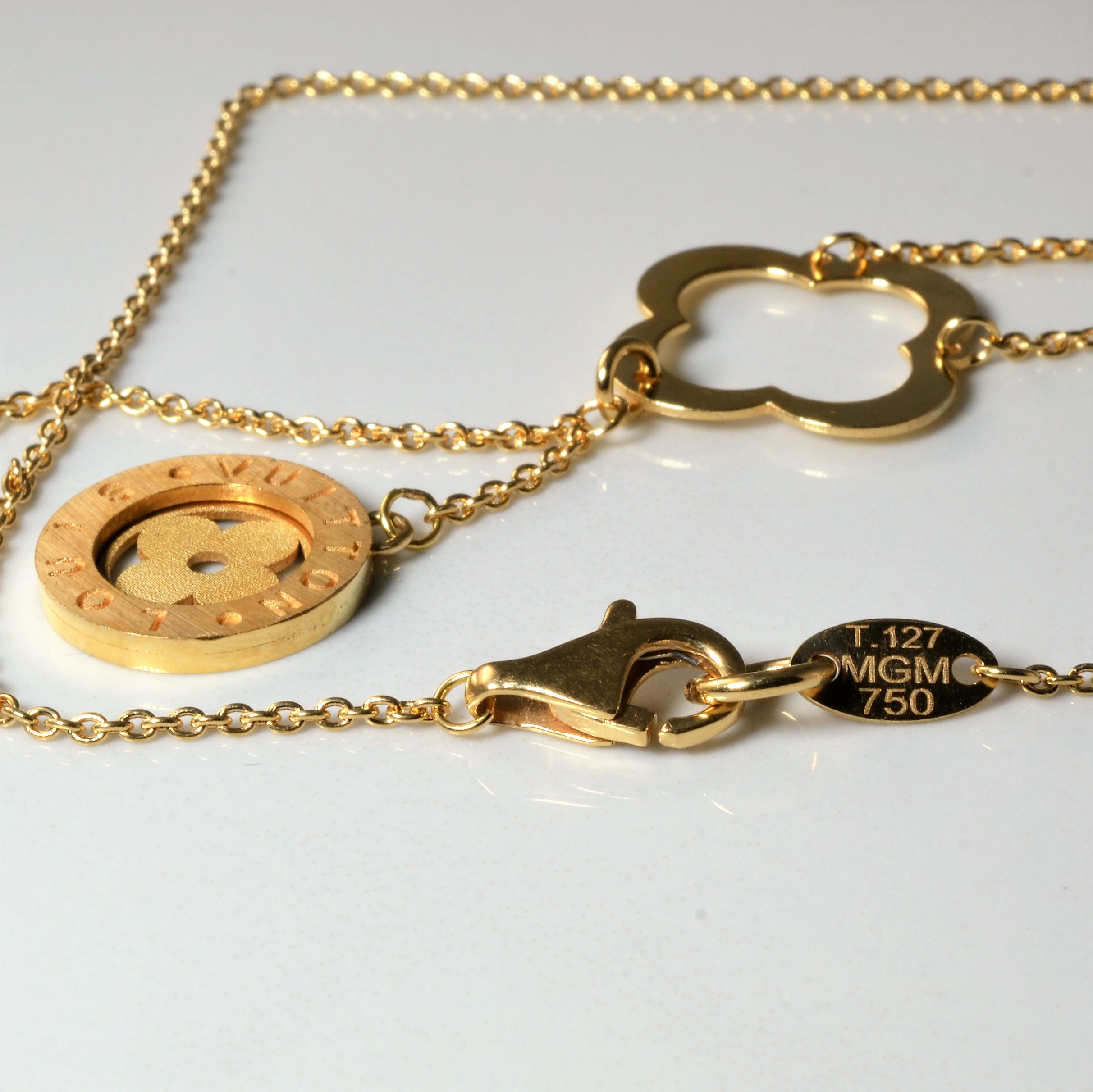 Louis Vuitton' Gold Lariat Necklace | 16" |