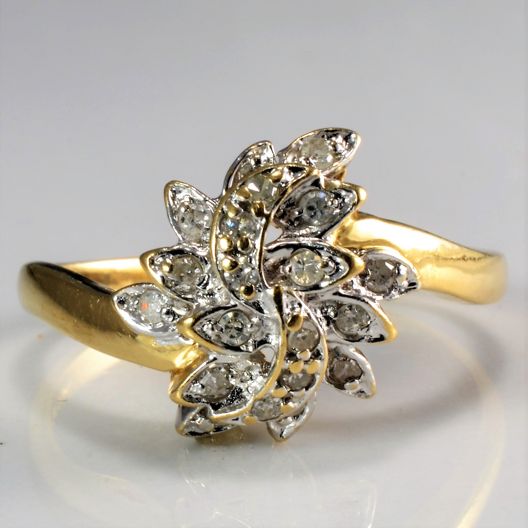 Floral Inspired Cluster Diamond Ring | 0.15 ctw, SZ 7.5 |