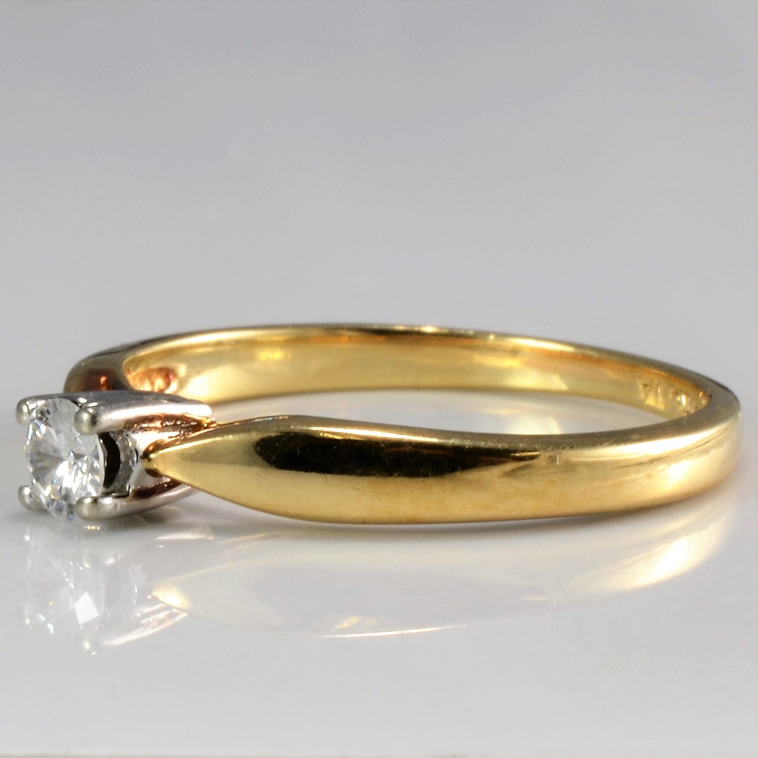 Solitaire Diamond Engagement Ring | 0.14 ct, SZ 6.5 |