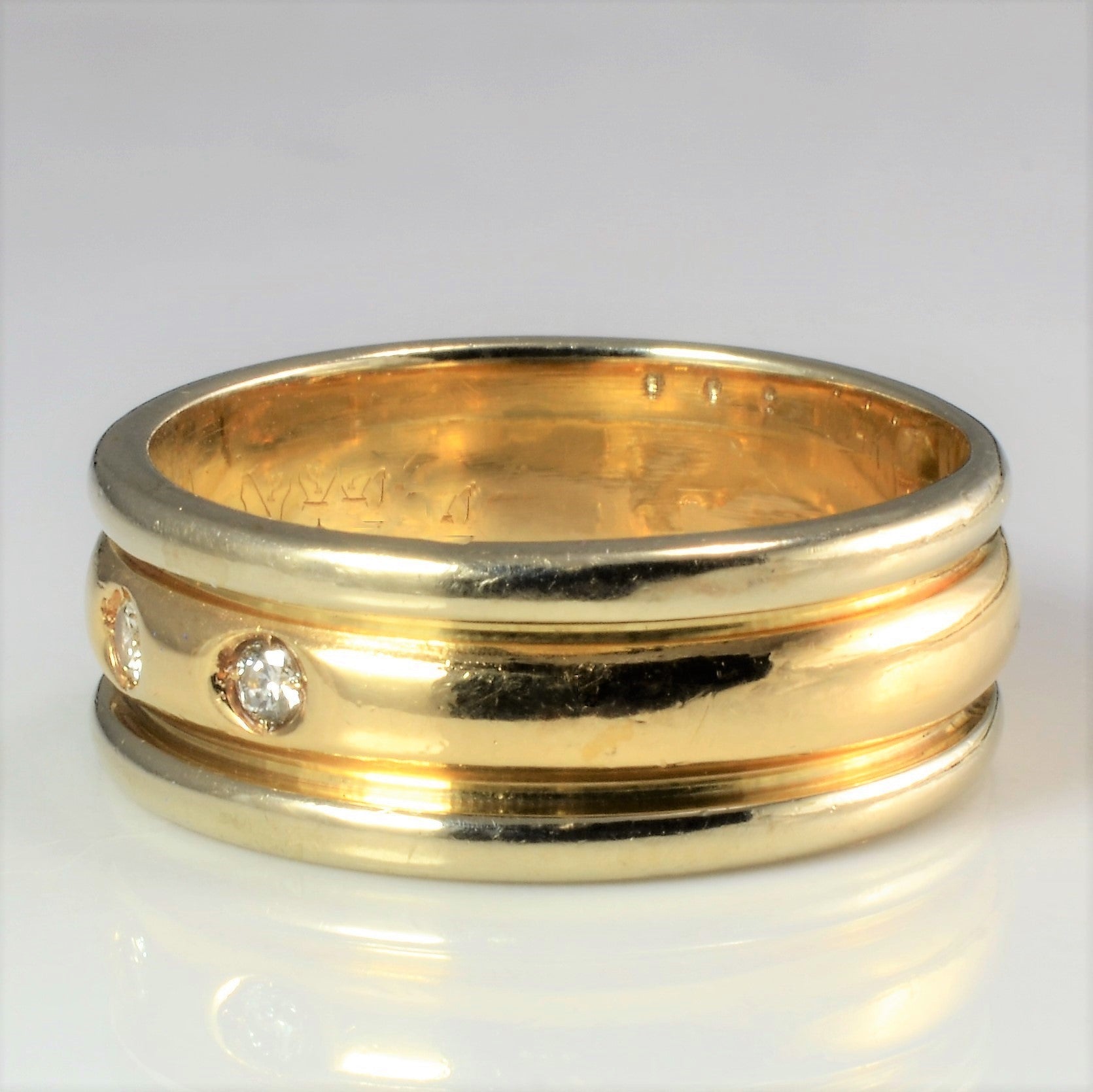 Flush Set Three Stone Diamond Band | 0.09ctw | SZ 8.25 |