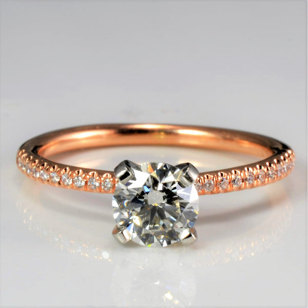 Rose Gold Diamond Engagement Ring | 0.91 ctw, SZ 7.5 | VS2, E |