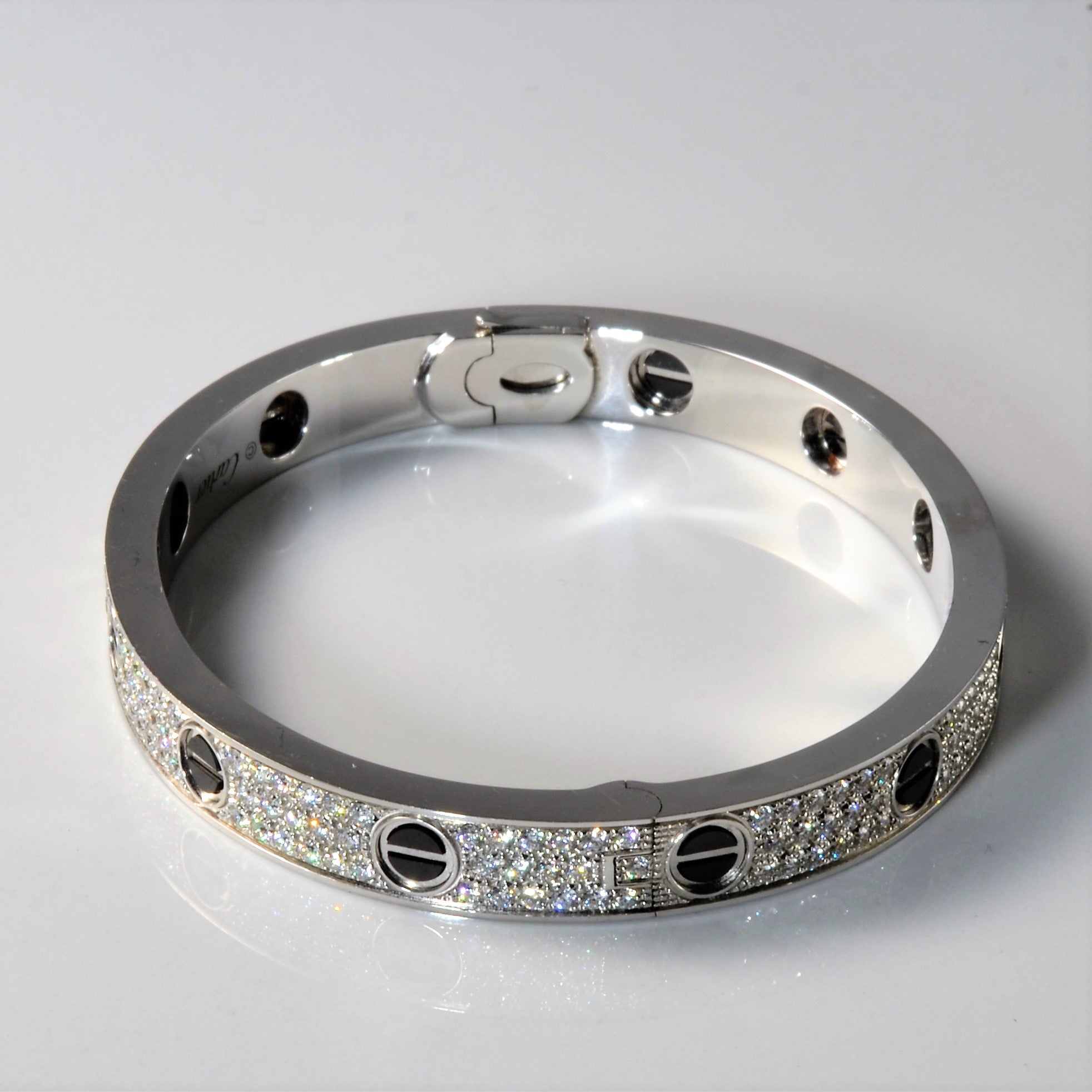 'Cartier' Love Bracelet, Diamond-Paved, Ceramic | 1.99ctw | 7