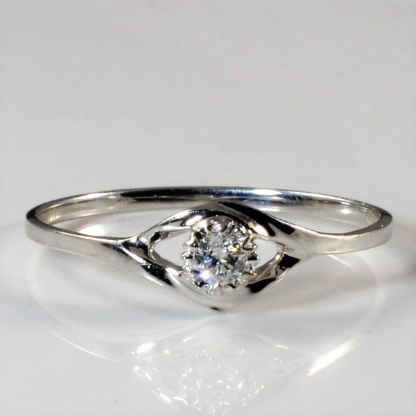 Solitaire Diamond Split Shank Ring | 0.06ct | SZ 7 |