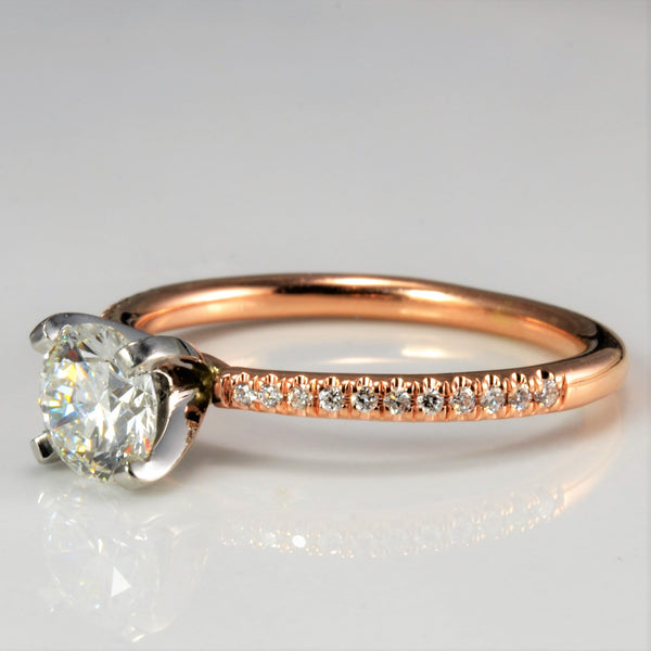 Rose Gold Diamond Engagement Ring | 0.91 ctw, SZ 7.5 | VS2, E |