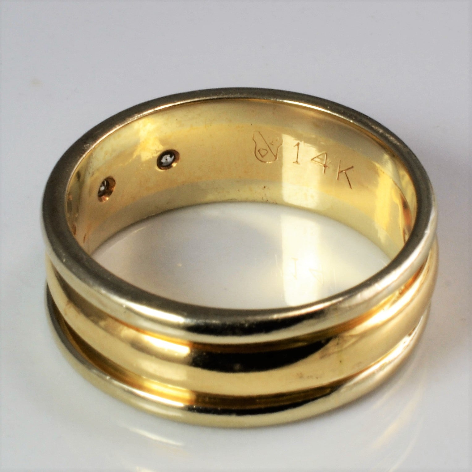 Flush Set Three Stone Diamond Band | 0.09ctw | SZ 8.25 |