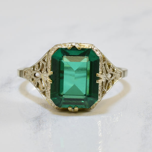 Art Deco Triplet Filigree Engagement Ring | 3.30ct | SZ 7.25 |