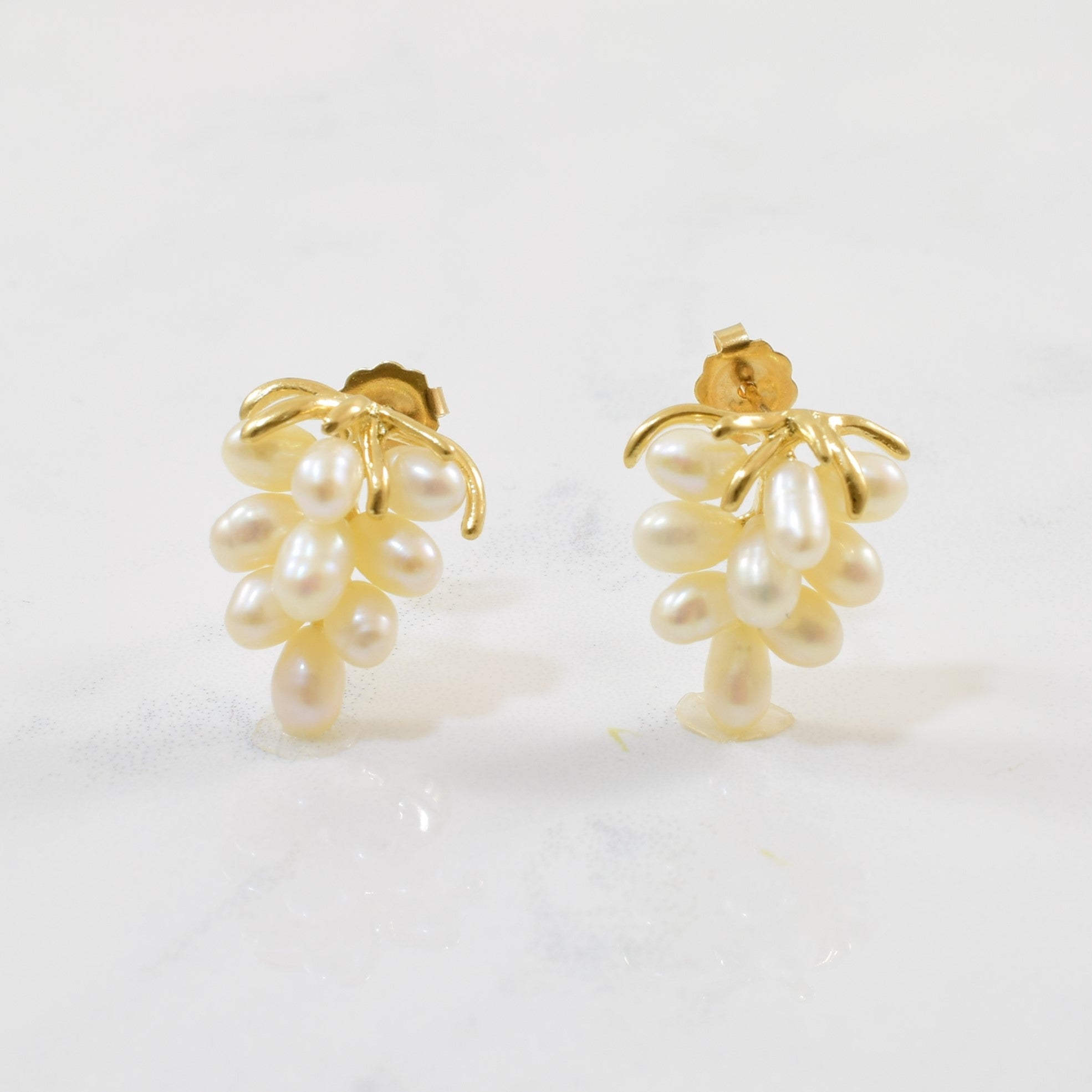 Grape Bunch Pearl Stud Earrings | 14.00ctw |