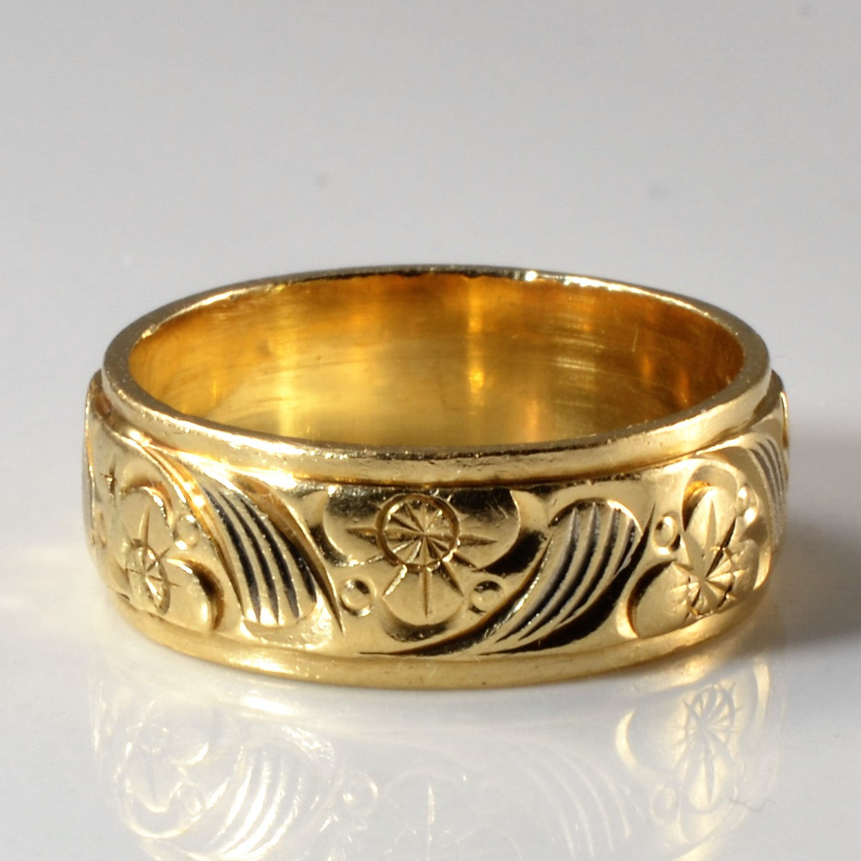 Engraved Floral Patterned Band | SZ 4.25 |