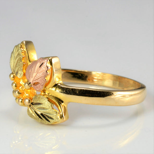 Tri- Tone Gold Grapes & Leaf Ring | SZ 8.75 |