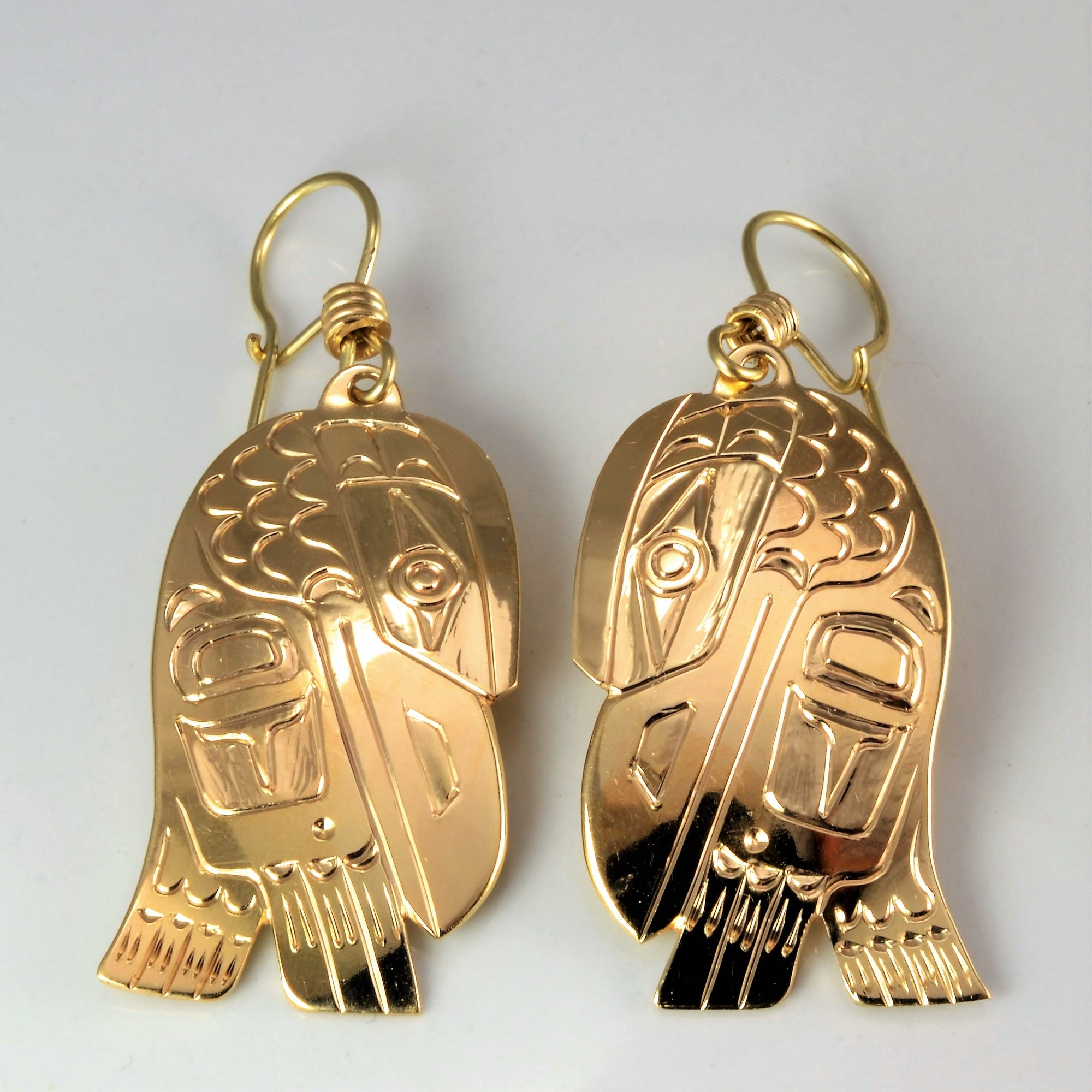 Indigenous Raven Design Dangle Earrings |