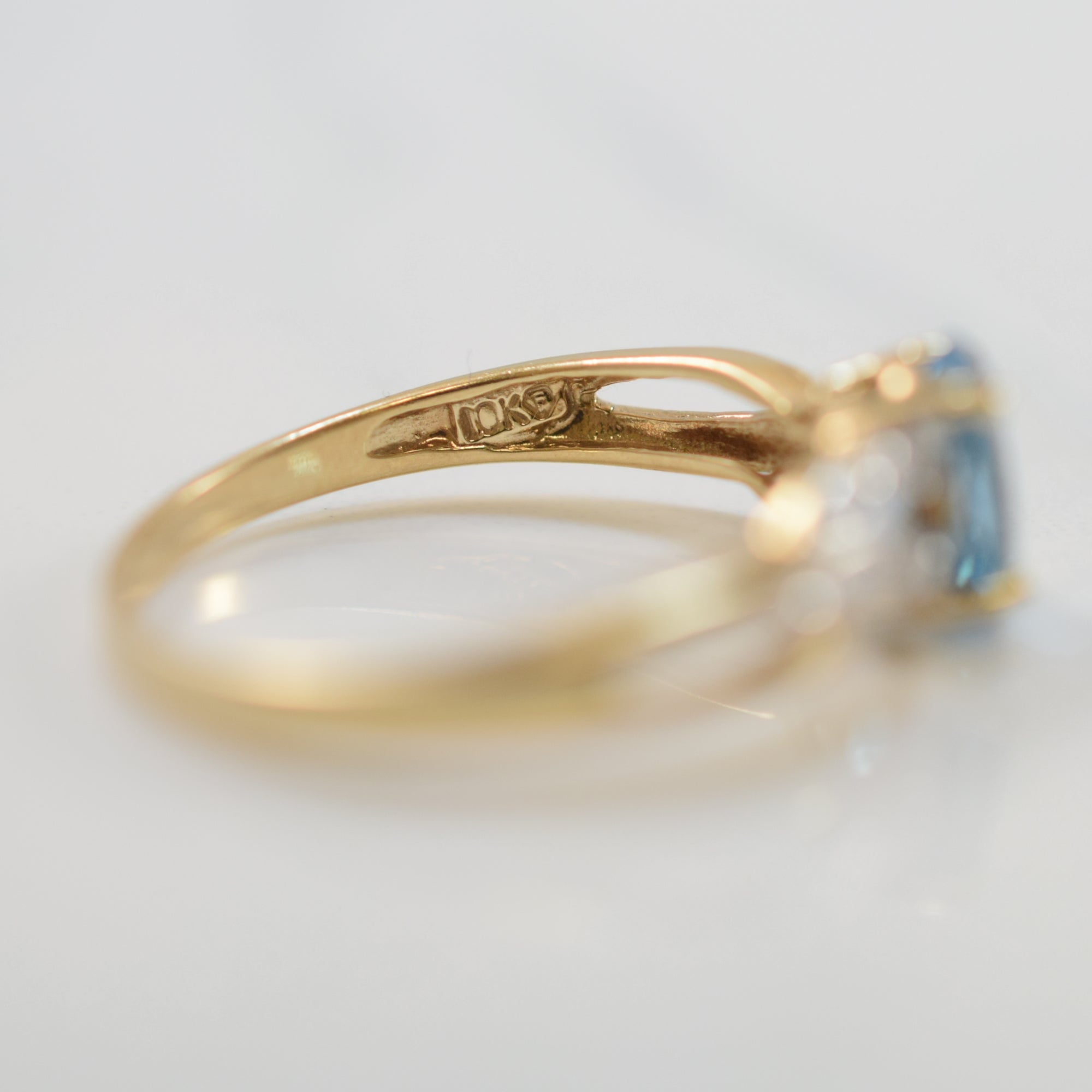 Blue Topaz & Diamond Ring | 0.77ct, 0.01ctw | SZ 6.75 |