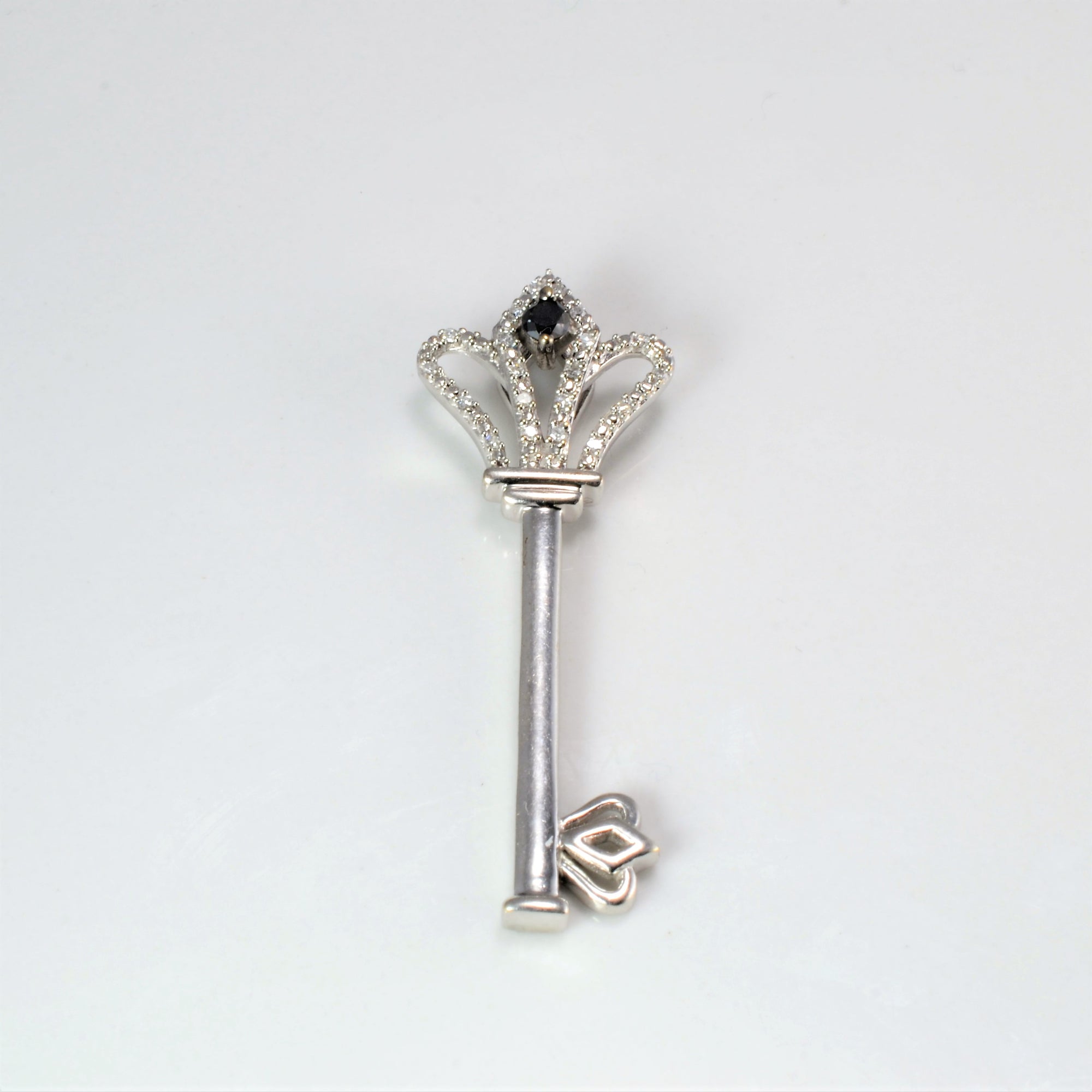 Black & White Diamond Key Pendant | 0.14 ctw |