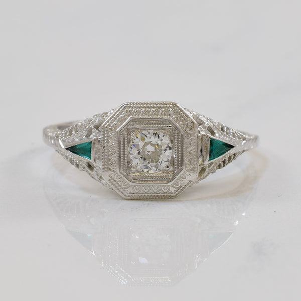 Art Deco Diamond Engagement Ring | 0.20ct | SZ 7.75 |