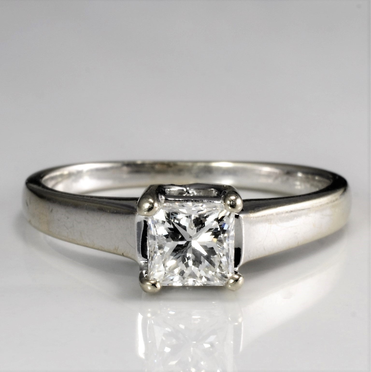 Solitaire Princess Diamond Engagement Ring | 0.68 ct | SI2, H |SZ 7 |