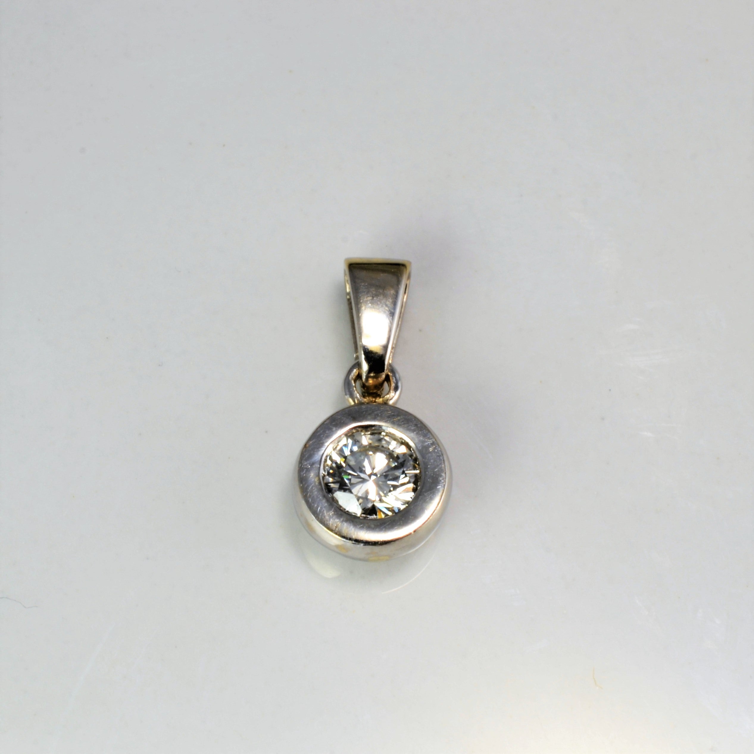 Bezel Set Diamond Drop Pendant | 0.38 ct |