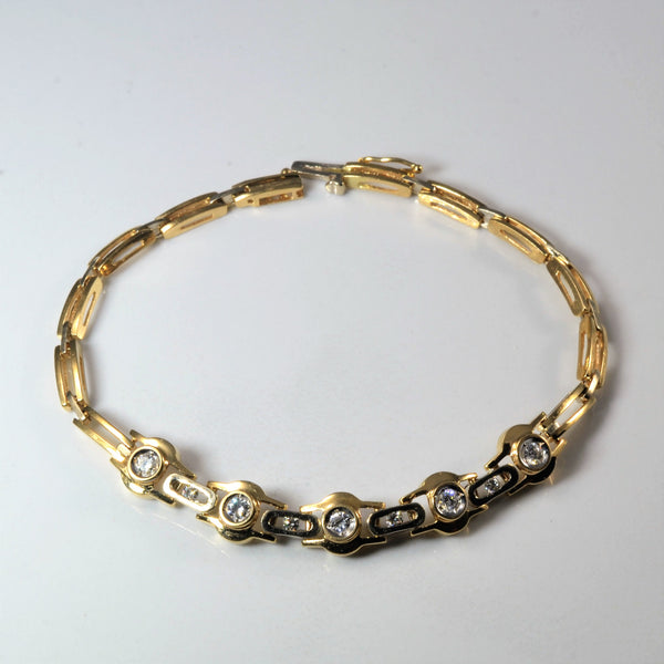 Bezel Set Diamond Chain Bracelet | 0.37ctw | 7.5