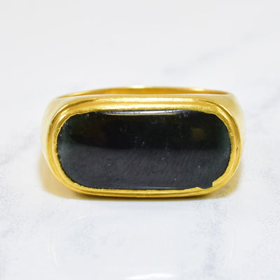 Oval Jadeite Gold Ring | 3.00ct | SZ 9.75 |