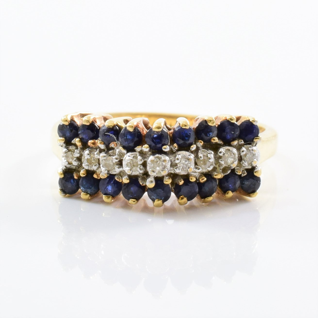 High Set Sapphire & Diamond Ring | 0.05ctw, 0.50ctw | SZ 6 |