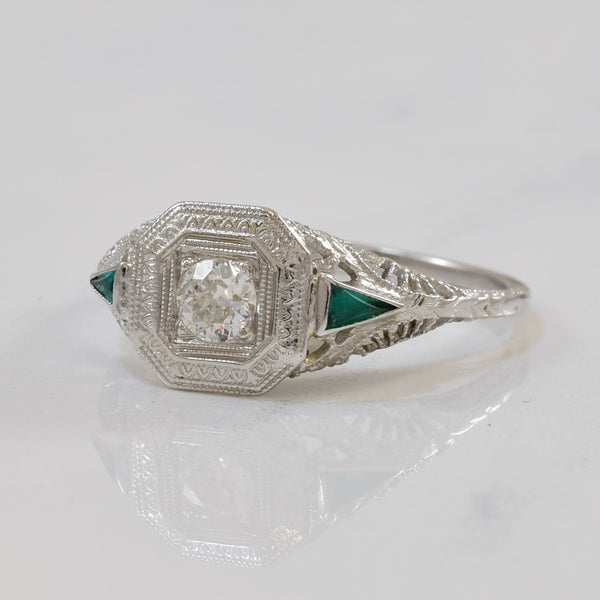 Art Deco Diamond Engagement Ring | 0.20ct | SZ 7.75 |