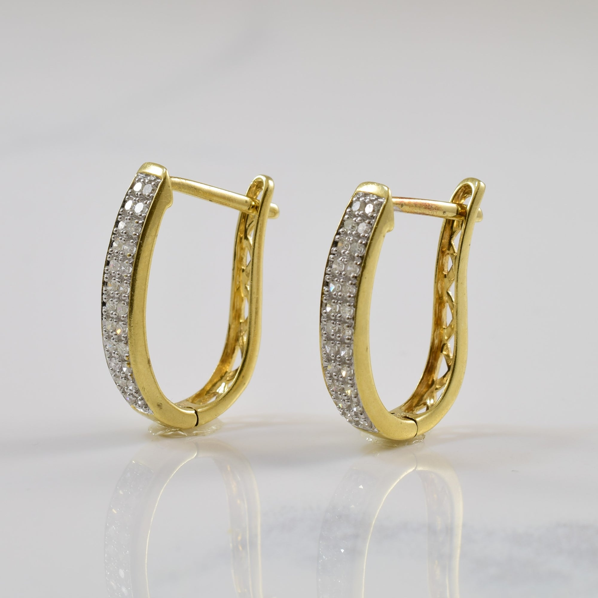 Double Row Diamond Hoop Earrings | 0.10ctw |