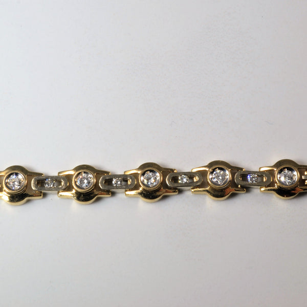 Bezel Set Diamond Chain Bracelet | 0.37ctw | 7.5