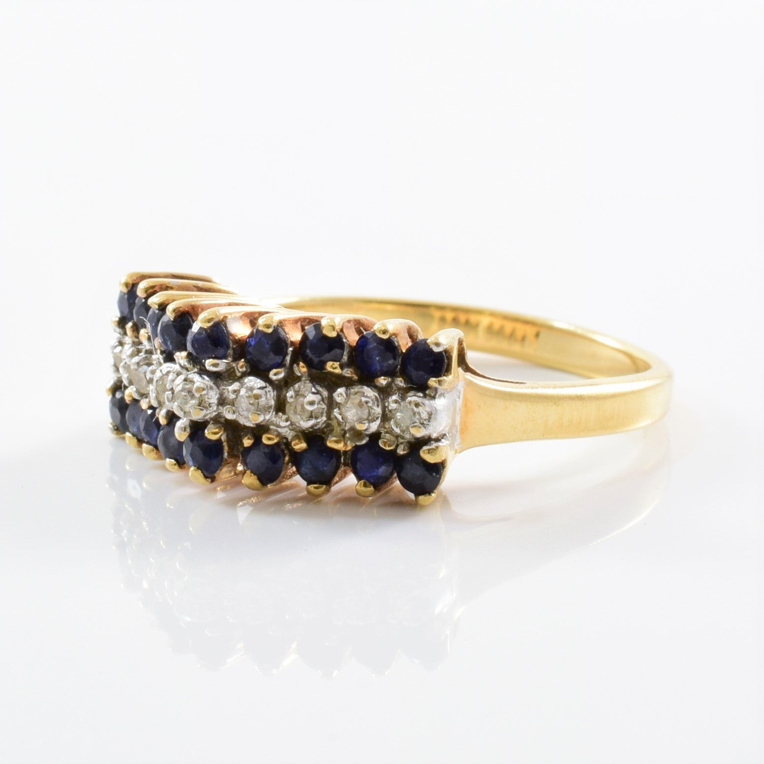 High Set Sapphire & Diamond Ring | 0.05ctw, 0.50ctw | SZ 6 |