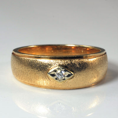 Satin Finish Single Diamond Band | 0.04ct | SZ 10 |