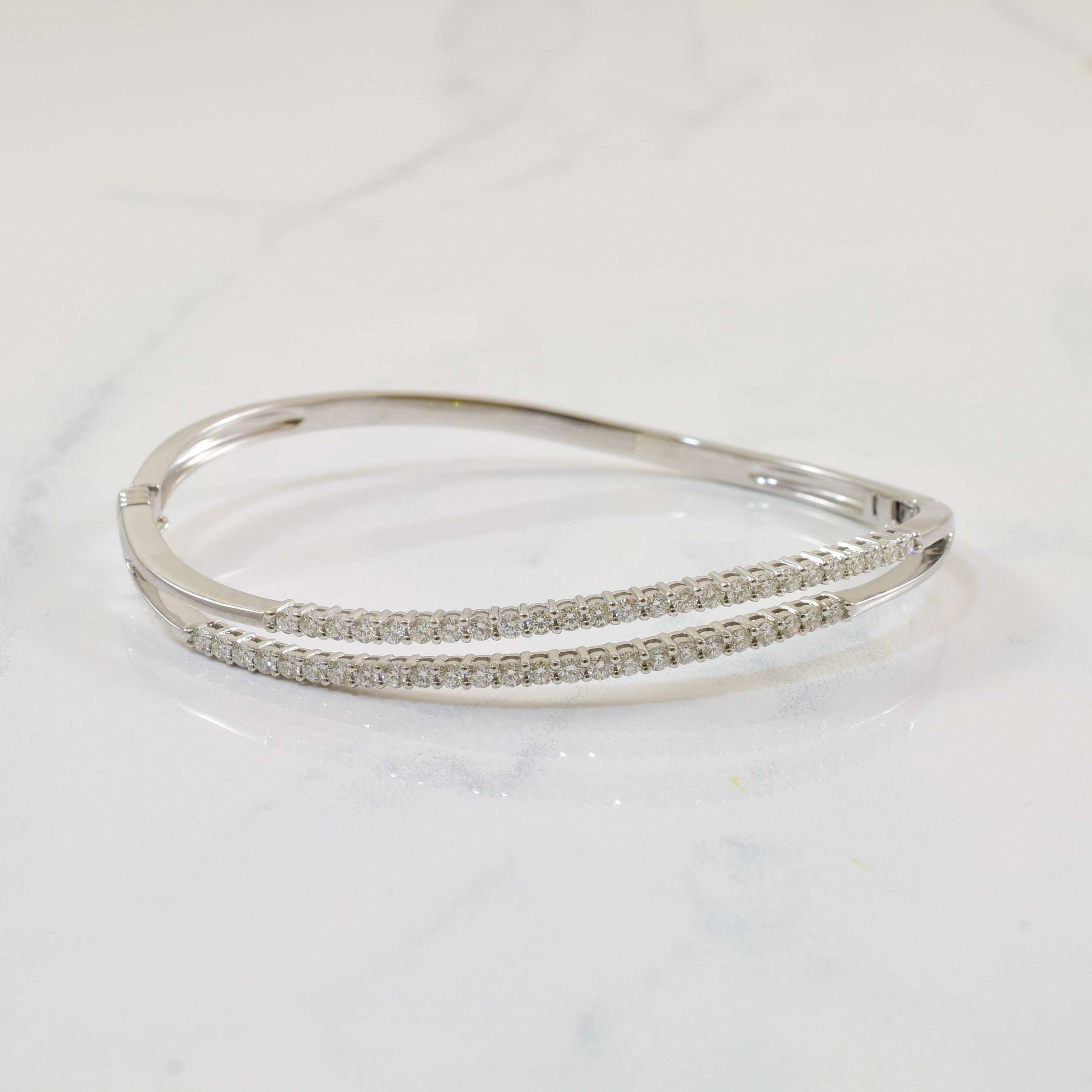 Diamond Split Wave Bangle | 1.12ctw | 7.5" |
