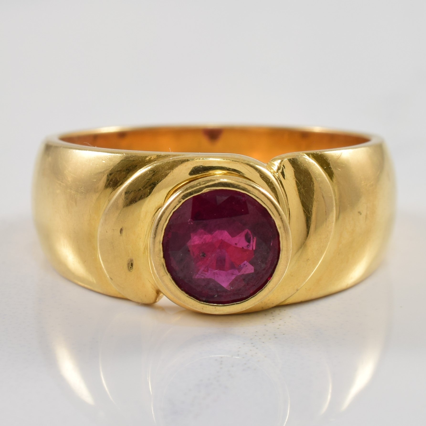 Bezel Set Solitaire Ruby Ring | 1.35ct | SZ 9.75 |