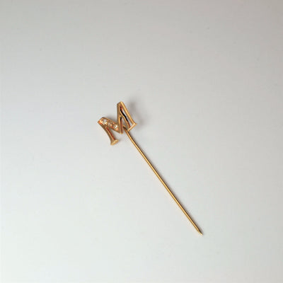 Early 1900s Initial 'M' Hat Pin | 0.03ctw |