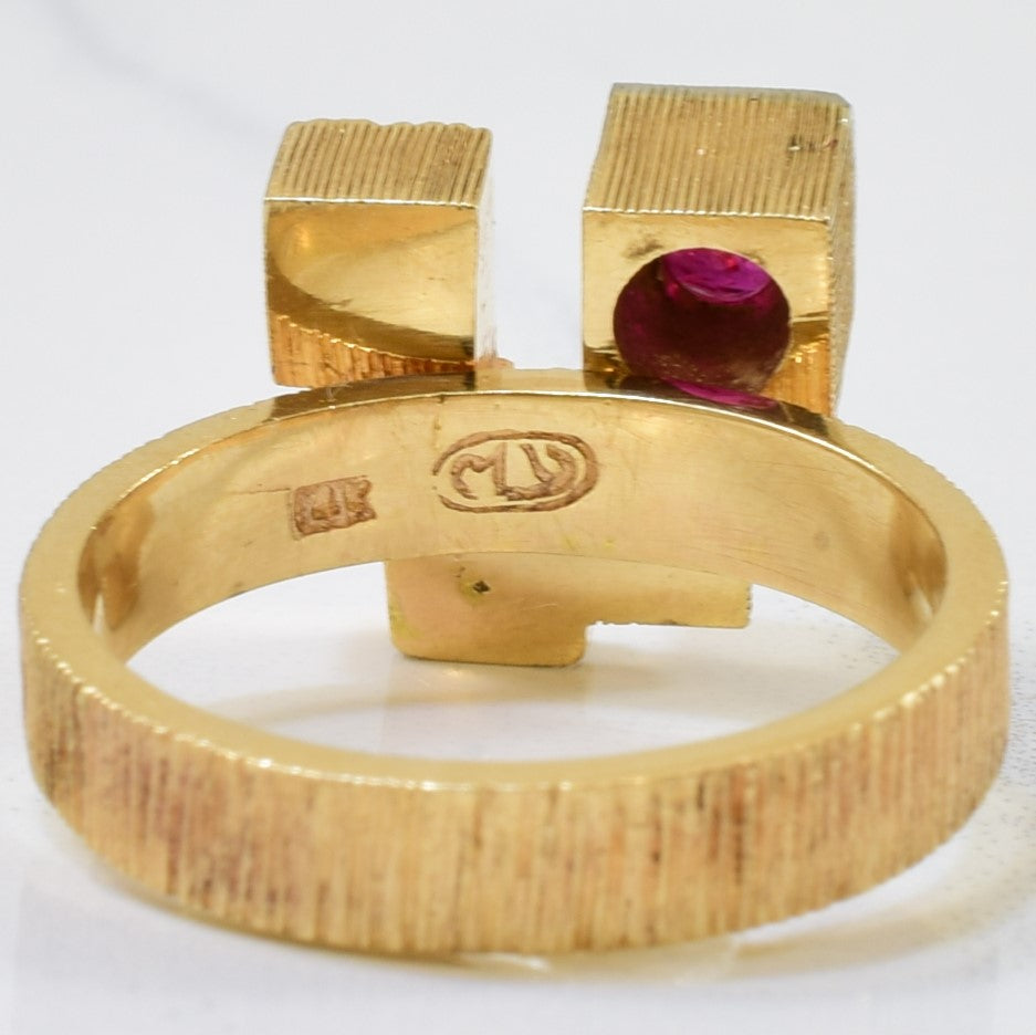 Bague rubis abstraite | 0,20 ct | Taille 5,25 | 