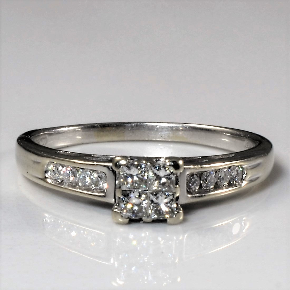 Quad Cluster Diamond Promise Ring | 0.48ctw | SZ 9.5 |