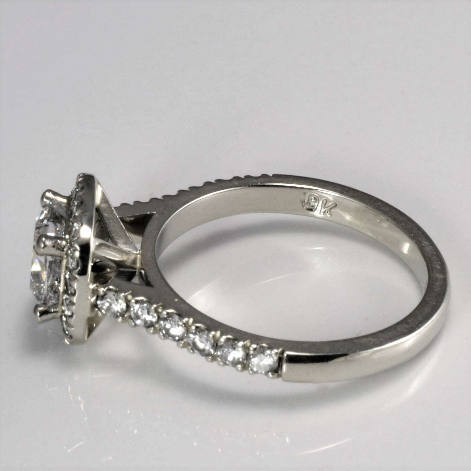 Cushion Cut Diamond Halo Engagement Ring | 1.30 ctw | VS2, E | SZ 4.75 |