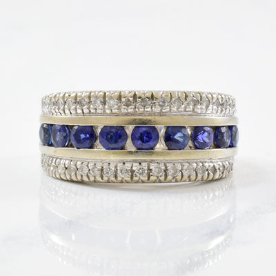 Channel Set Sapphire & Diamond Band | 0.20ctw, 1.15ctw | SZ 6.25 |