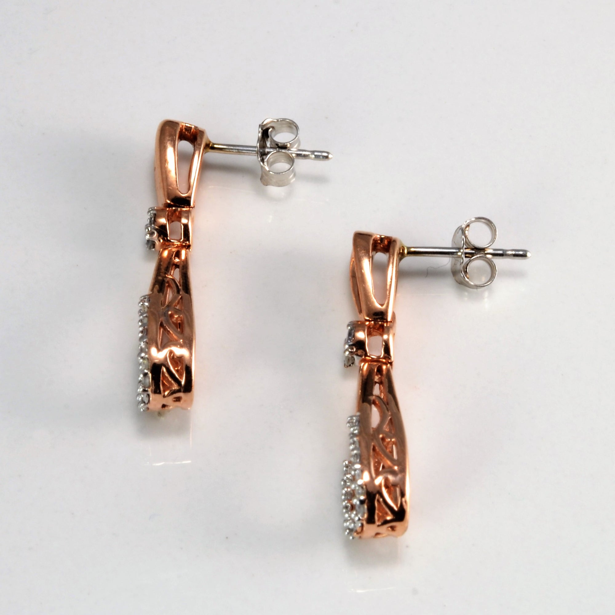 Rose Gold Diamond Infinity Earrings | 0.15 ctw |