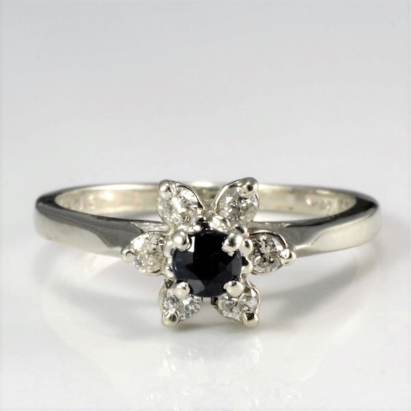 High Set Sapphire & Diamond Cocktail Ring | 0.10 ctw, SZ 3 |