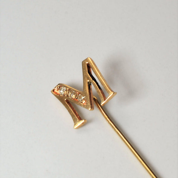 Early 1900s Initial 'M' Hat Pin | 0.03ctw |
