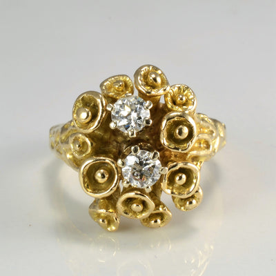 Mid Century Diamond Cocktail Ring | 0.50ctw | SZ 8.75 |
