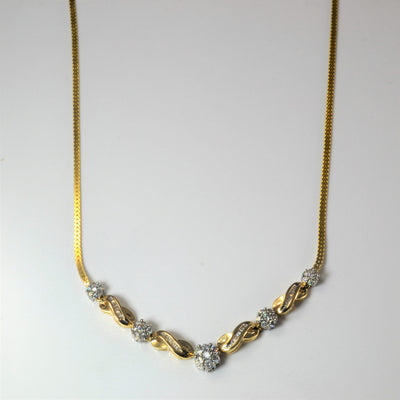 Floral Diamond Plate Necklace | 0.87ctw | 16