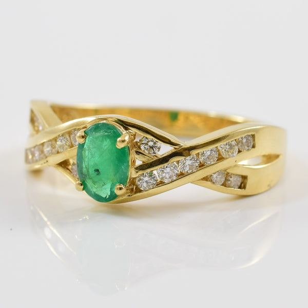Effy' Diamond & Emerald Ring | 0.27ctw, 0.44ct | SZ 7 |