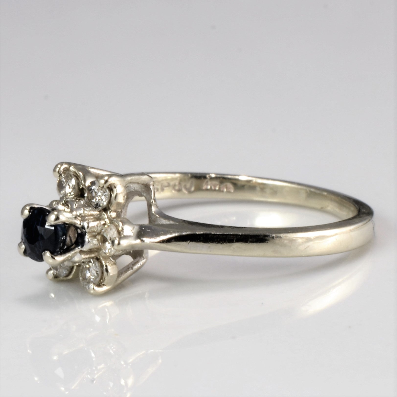 High Set Sapphire & Diamond Cocktail Ring | 0.10 ctw, SZ 3 |