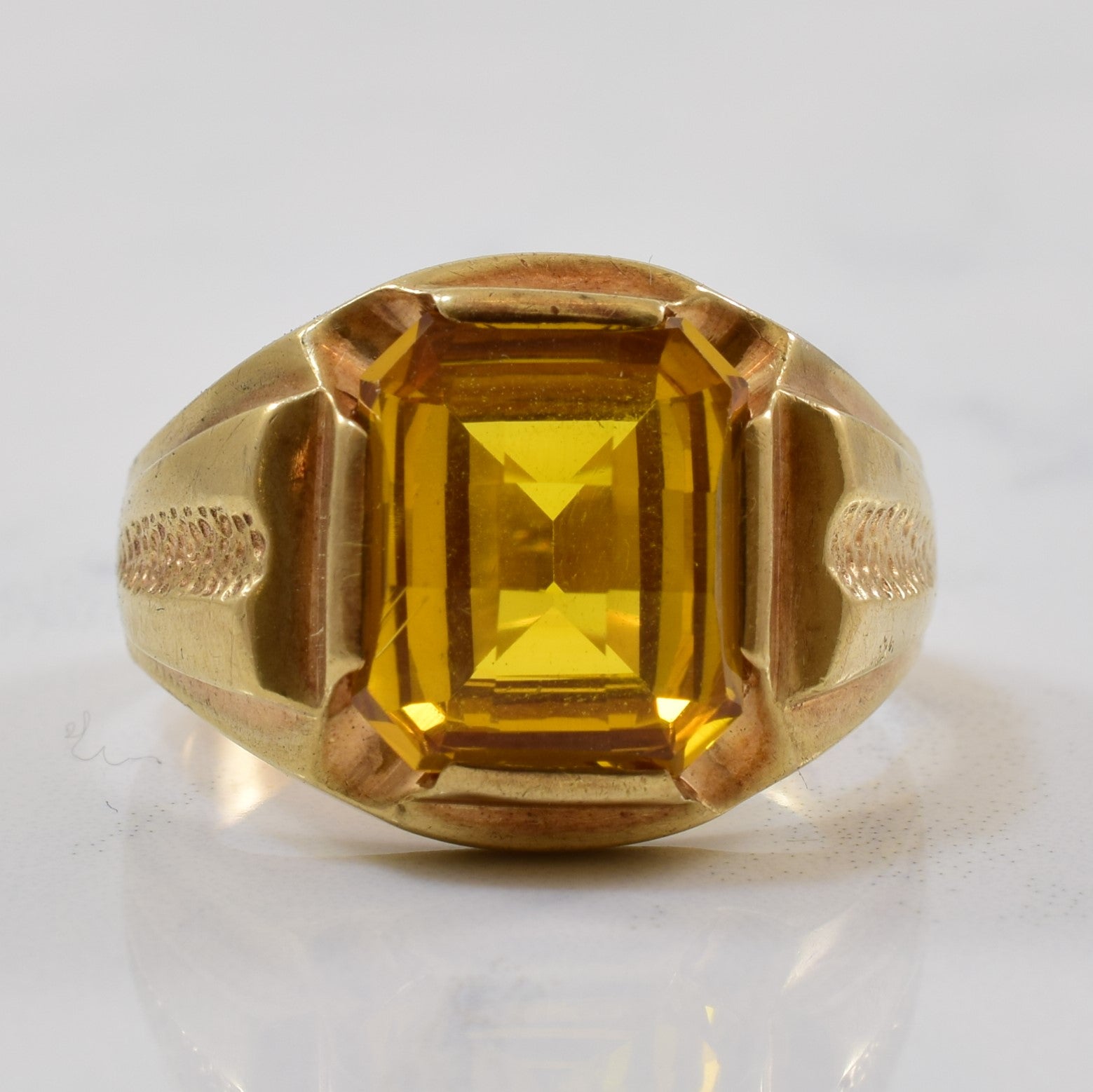 Synthetic Yellow Sapphire Ring | 6.00ct | SZ 9.5 |